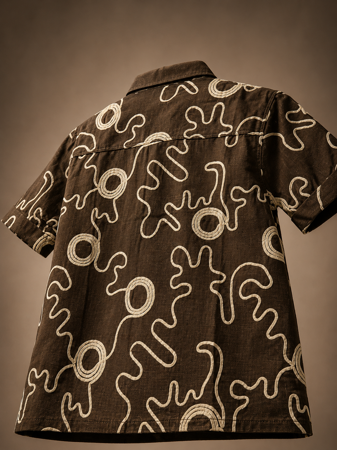 Abstract Print Premium Embroidered Cuban Collar Shirt